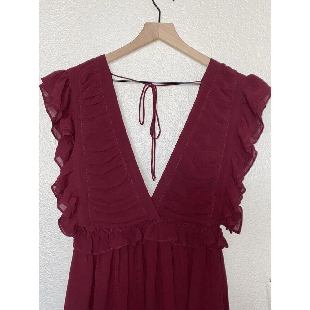 Storia Women's Ruffle Dress V-Neck Size Small - Picture 3 of 9